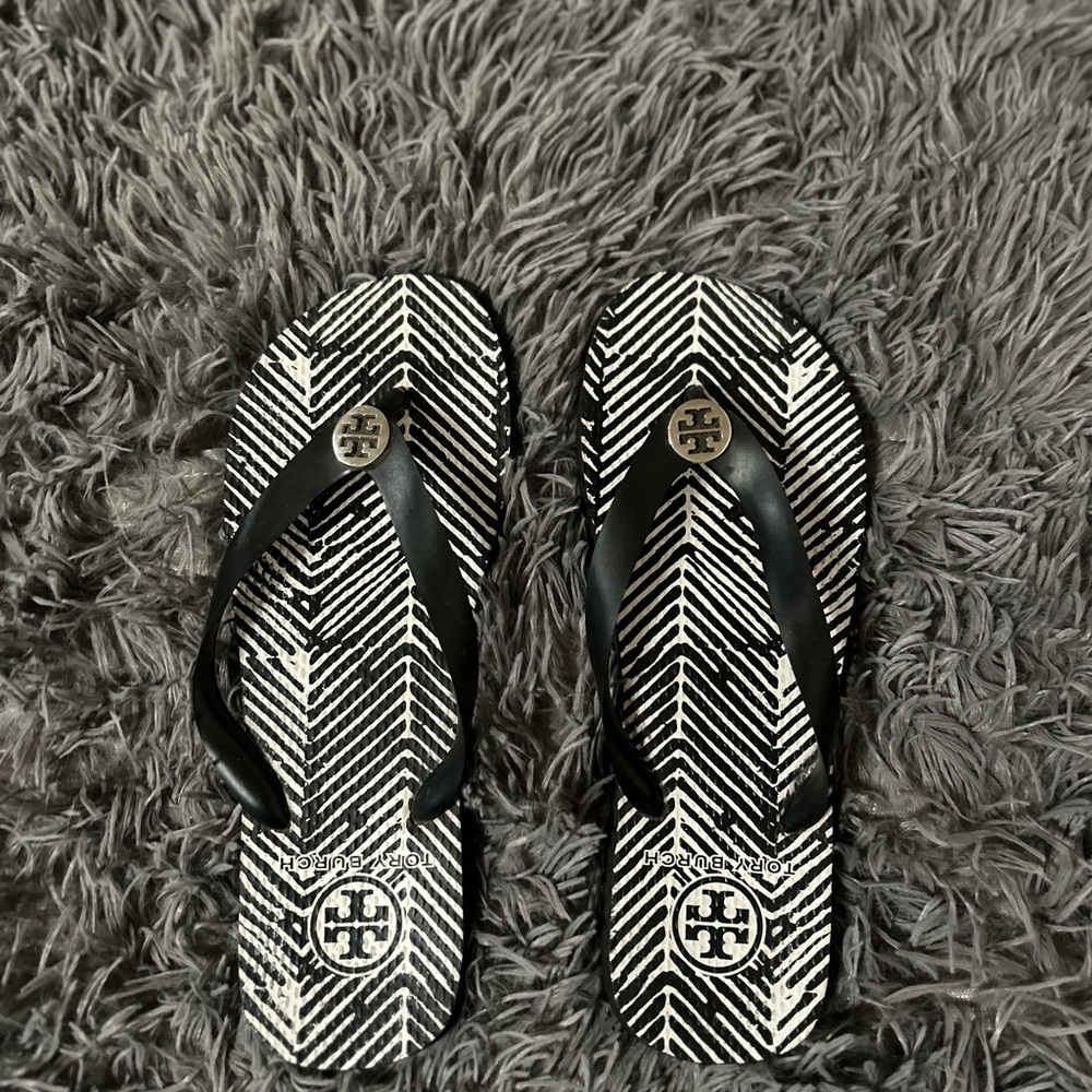 Tory Burch Black and White Sandals